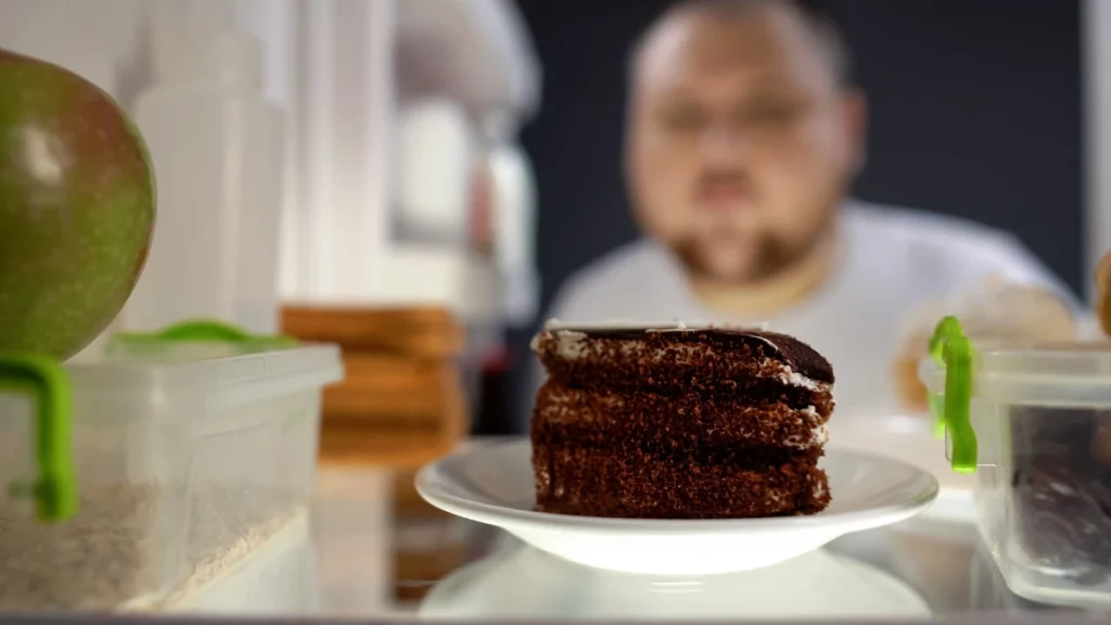 dr.consulta - homem assaltando a geladeira para comer doce, alimentação na diabetes, alimentação mais saudável